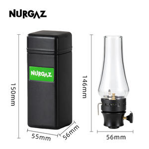 Lanterne de camping portable au gaz Nurgaz, en verre transparent avec interrupteur à bouton pour éclairage de camping en extérieur - Product Image 4