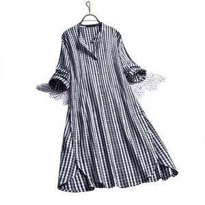 Japanese Single-Style Eid Loose Floor Length Long-Sleeve Modest Solid Floral <b>Mushroom</b> Collar Abaya <b>Dress</b> for Adults - Product Image 3