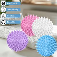 Boules de lavage réutilisables en PVC, boules de séchage à picots pour machine à laver, réduisent le temps de séchage, anti-emmêlement, antistatiques, écologiques
