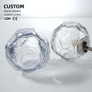 BOGLASS Pantalla de Lámpara Colgante Moderna de Vidrio Transparente Facetado Redondo Personalizado, Soplado a Mano, Accesorios de Iluminación - Product Image 1