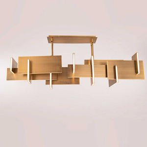 Lampadario Moderno Americano a <span class=keywords><strong>LED</strong></span> Lineare Sospeso, Finitura in Ottone, Decorazione Estetica per Soggiorno - Product Image 3