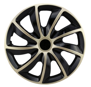 <span class=keywords><strong>Enjoliveur</strong></span> de roue de voiture deux couleurs 13 14 15 pouces noir et argent enjoliveurs de volant chauffant en matériau PP ou ABS - Product Image 1