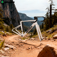 Cadre de vélo de gravier en fibre de carbone avec boîte à outils, patte de dérailleur UDH et boîtier de pédalier T47, compatible pneus 700Cx47C