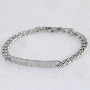 Inspire jewelry – bracelet personnalisé en acier inoxydable pour hommes, avec barre de gravure, chaîne <span class=keywords><strong>gourmette</strong></span>, vente en gros - Product Image 1