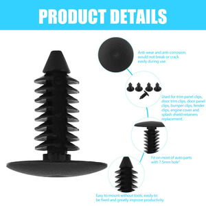 Rivets en plastique universels pour automobile 8 mm, clip de fixation pour pare-chocs, garde-boue, coffre - Product Image 5