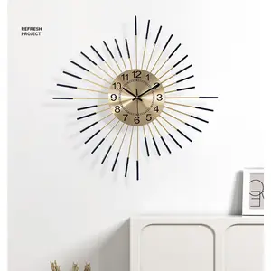 58cm lüks yeni tasarım ev dekor dijital asılı saat basit mekanik Metal sessizlik sanat duvar saati yatak odası için