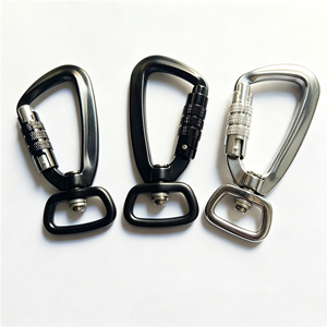 4.5KN Custom Logo Light Weight Aviation Aluminum 7075 Portable Sports Snap Carabiner <b>Hook</b> <b>Clip</b> Auto Locking Swivel Carabiner - Product Image 2