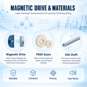 Bomba de Engranajes de Accionamiento Magnético Micro de Baja Pulsación de Acero Inoxidable 316L para Dosificación Precisa de Tinta y Circulación en Impresoras de Inyección de Tinta - Product Image 2