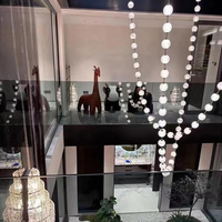 Lampu Gantung Modern Mewah Rantai Kaca Panjang Custom untuk Ruang Tamu Restoran