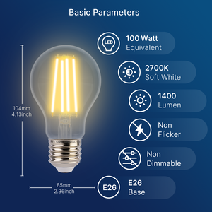 Prezzo di fabbrica sensore di luce A19 E26 lampadina a filamento LED sfarfallio 120V 8W 1400LM crepuscolo all'alba per ingresso casa certificato FCC - Product Image 3