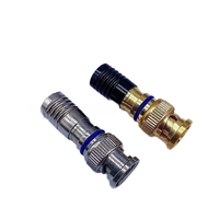 75ohm CCTV RG59 RG6 Compression vidéo coaxiale BNC prise mâle connecteur RF en cuivre droit