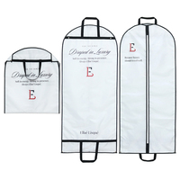 Housse de costume de mariage personnalisée en tissu non tissé blanc écologique avec fermeture éclair pliable