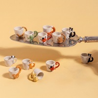 Pendentifs en forme de tasses à thé avec animaux de dessin animé, breloques simples de haute qualité, style européen, fournitures pour la fabrication de bijoux DIY