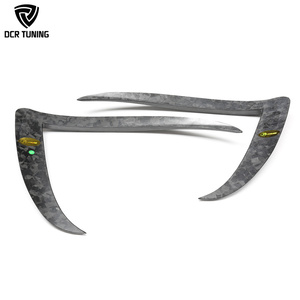 Canards de brouillard avant en fibre de carbone forgés MODEL X pour Tesla <span class=keywords><strong>MODELX</strong></span> 2022 + Car Bumper Splitter Dry Carbon Fog Light Frame Superlay - Product Image 5