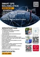 Bastón de monitoreo de frecuencia cardíaca para ancianos para personas mayores, ubicación GPS, bastón para caminar, llamada bidireccional y dispositivo de alarma de emergencia SOS
