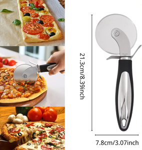 Cortador de Pizza de Acero Inoxidable al por Mayor, Cuchillo Doméstico de Rueda Única para Tartas, Gofres y Galletas - Product Image 5