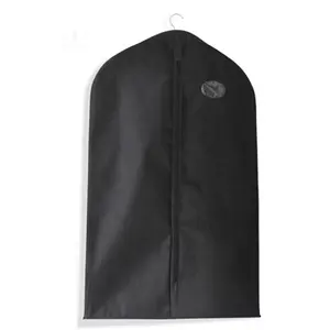 custom luxury black foldable cloth suit dustproof covers non woven wedding dress suit bag