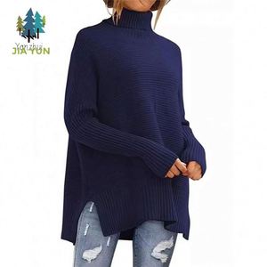 Maglione Oversize da <span class=keywords><strong>Donna</strong></span> a <span class=keywords><strong>Collo</strong></span> <span class=keywords><strong>Alto</strong></span> Personalizzato, Manica Lunga con Spacco, in Poliestere Lavorato a Maglia, Prezzo all'Ingrosso - Product Image 5