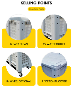 Boîte de <span class=keywords><strong>palette</strong></span> en <span class=keywords><strong>plastique</strong></span> empilable de qualité alimentaire de 606 <span class=keywords><strong>litres</strong></span> <span class=keywords><strong>Conteneur</strong></span> de stockage en vrac - Product Image 3