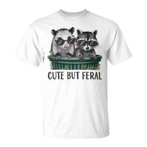 Camiseta con diseño de mapache y opossum, linda pero salvaje, para niñas y niños, regalo promocional - Product Image 1