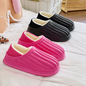 Donna signora pelosi sandalo impermeabile per la casa all'aperto in pelliccia peluche inverno Fuzzy casa pantofola per interni antiscivolo morbido di cotone caldo scarpe - Product Image 6