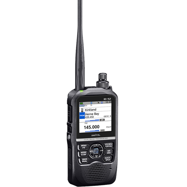 ID-52E VHF UHF Dual Band D-STAR Digital Two Way Radio IPX7 GPS BT Walkie Talkie Multi-Function Communication Air Band