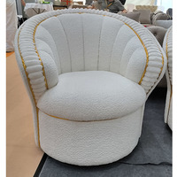 Ensemble de canapés de salon 1+1+3+3 places en polaire, style moderne et confortable 2026, avec fauteuil pivotant à 360°, table basse et haut-parleur Bluetooth