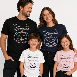 Freemind <b>Halloween</b> Family Matching <b>T</b>-<b>Shirts</b> Skull Pumpkin Print Casual Short Sleeve Cotton Crewneck Unisex Autumn Wear - Product Image 6