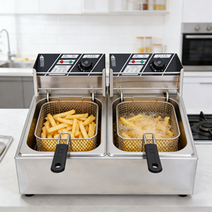 Freidora Eléctrica de Doble Tanque de 6L+6L para Cocina Comercial y Doméstica - Product Image 6