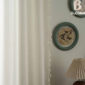 Bubaba Vente en gros transfrontalière Rideaux en maille blanche prêts à l'emploi avec œillets pour salon chambre balcon baie vitrée - Product Image 6
