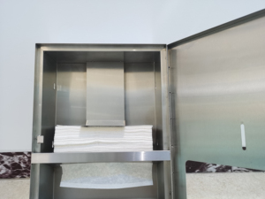 Distributeur d'essuie-tout manuel en acier inoxydable SUS304 pour immeuble de bureaux design moderne - Product Image 5