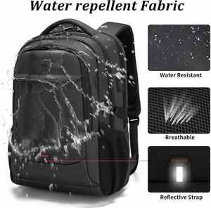Sac à dos pour ordinateur portable en denim personnalisé de 17 pouces, sangle réglable, fermeture éclair, capacité de 28 L, résistant à l'eau, port de charge USB, unisexe, voyage - Product Image 5