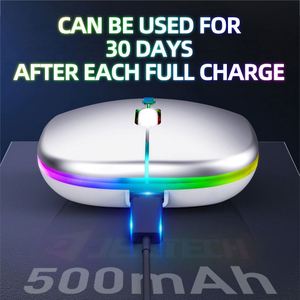 JERTECH JR3 dizüstü optik oyun 1600DPI oyun 2.4G Mini PC RGB USB fare şarj edilebilir BT bilgisayar kablosuz fare - Product Image 4