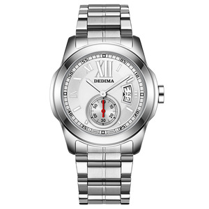 Montre Classique Homme en Acier Inoxydable, Chiffres Romains, Sous-cadran, Fenêtre Calendrier, Quartz Décontractée et Professionnelle – Vente en Gros à Chaud - Product Image 2