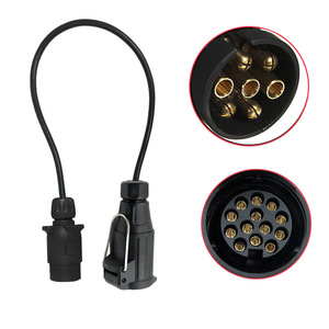 European Style Trailer <b>Plug</b> 7 Pin To 13 Pin Extension Cable <b>Adapter</b> EA1733 Black ABS Connector - Product Image 1