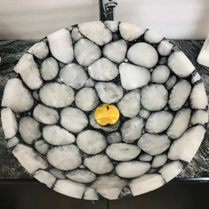 อ่างล้างหน้าโมราสีดำสีขาวคอลเลกชันคุณภาพที่ดีที่สุดสำหรับตกแต่งห้องรับแขกในบ้านอ่างล้างมือพื้นที่ซักมือ - Product Image 1