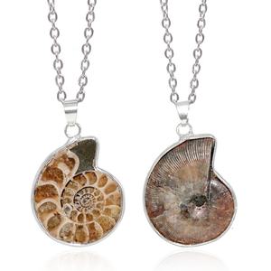 Vente en gros pendentif en forme d'escargot en pierre naturelle pendentif en coquille de conque d'océan pour femmes hommes collier en spirale d'ammonite - Product Image 6