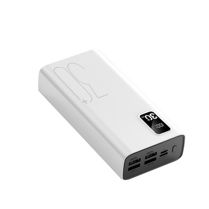 พาวเวอร์แบงค์แบบพกพาบางเฉียบ พร้อมโลโก้สั่งทำ พอร์ต USB คู่ ชาร์จเร็ว แบตเตอรี่ Li-Polymer หน้าจอ LED ความจุ 10000mAh-50000mAh - Product Image 1