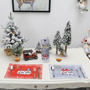 Christmas Placemats Cartoon Adolf Burlap <b>Dinner</b> <b>Table</b> <b>Mat</b> 12*18 Inch Xmas Pattern Festival Decoration Home Supplies - Product Image 3