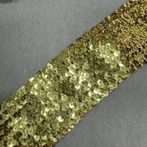 Zsy 8 Hàng Căng Ren 7.5Cm Chất Lượng Cao Sequin Ren Vàng Bạc Đen Sequined Cắt Tỉa Đàn Hồi Sequin Ren - Product Image 5
