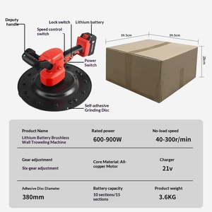 Allanadora de Concreto Inalámbrica en Venta |   <span class=keywords><strong>Lijadora</strong></span> de paneles de <span class=keywords><strong>yeso</strong></span> con batería de litio y luz LED |   Máquina Pulidora de Pisos de 4 Cuchillas - Product Image 6