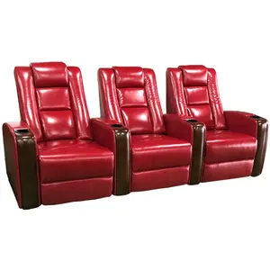 Sedili moderni per home theater divano reclinabile elettrico sedili per sala film in pelle di mucca sedia per cinema con luci a LED e vassoio