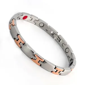 Pulsera magnética de acero inoxidable 316L, brazalete de acero inoxidable 4 en 1, bisutería, venta al por mayor