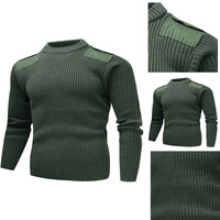 Pull d'hiver chaud d'extérieur Pull en laine coupe-vent à col rond résistant au froid pour hommes