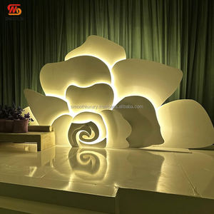 SMOOTH Luxury Stupendous Acrylic LED <b>Light</b> <b>Rose</b> Floral Backdrop Single Flower Wedding Arch for Event Stage Props - Product Image 2