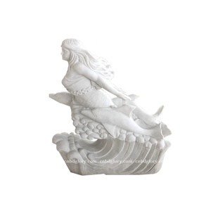 Personalizado diseño Popular de piedra de Arte de sirena de mármol con delfines - Product Image 1