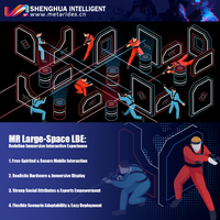 Lunettes de réalité mixte, affichage de réalité augmentée, casque AR, fibre de verre, métal, multijoueur, scène de jeu de divertissement sportif en intérieur
