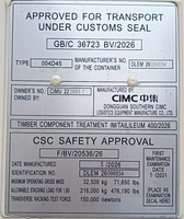 Conteneur maritime sec d'occasion de 20 pieds CIMC à vendre à Shenzhen