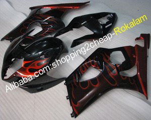 Pour Suzuki Moto Carénage GSXR1000 K3 <span class=keywords><strong>1000</strong></span> 2003 <span class=keywords><strong>2004</strong></span> <span class=keywords><strong>GSXR</strong></span>-<span class=keywords><strong>1000</strong></span> R1000 Flammes Rouges Carénages <span class=keywords><strong>De</strong></span> Moto - Product Image 1