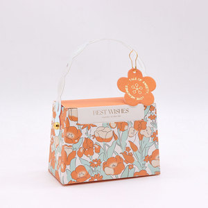Custom Logo Luxury Wedding Favor Candy Paper Box with Handle Wedding Gift Boxes Sweet Candy Box - Product Image 1